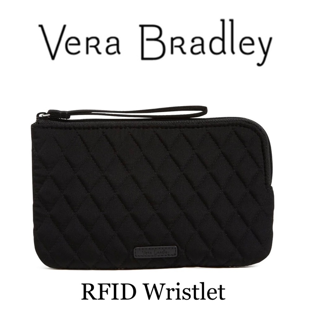 🖤 NEW Vera Bradley RFID All-Day Simple Wristlet - Black